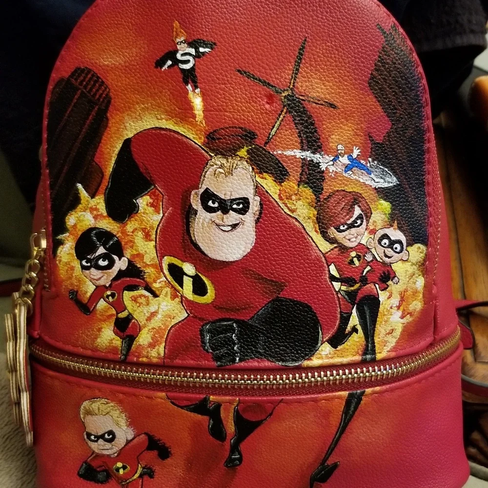 HAND PAINTED 100% Original Red Backpack! - Picture 3 of 12